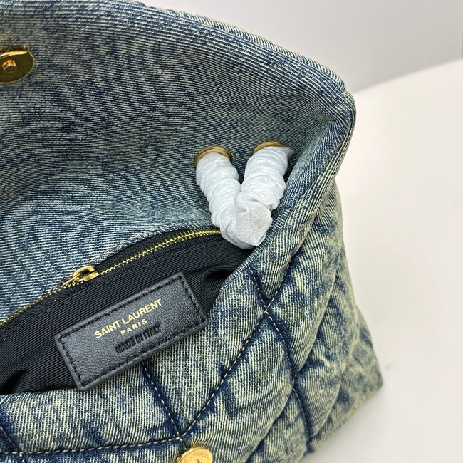 SAINT LAURENT TOY PUFFER IN LAMBSKIN 759337 Denim