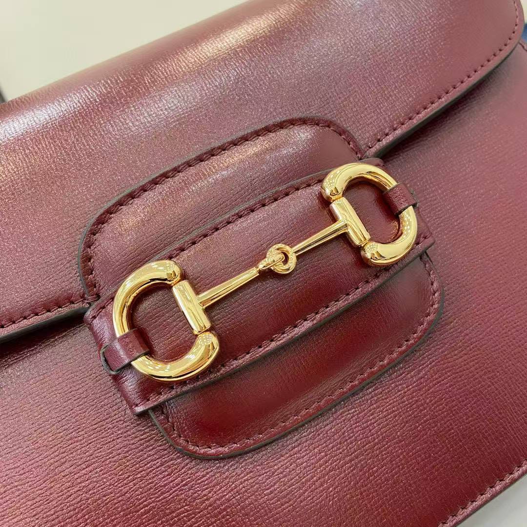 GUCCI HORSEBIT 1955 SOFT MEDIUM SHOULDER BAG 815178 Rosso Ancora red