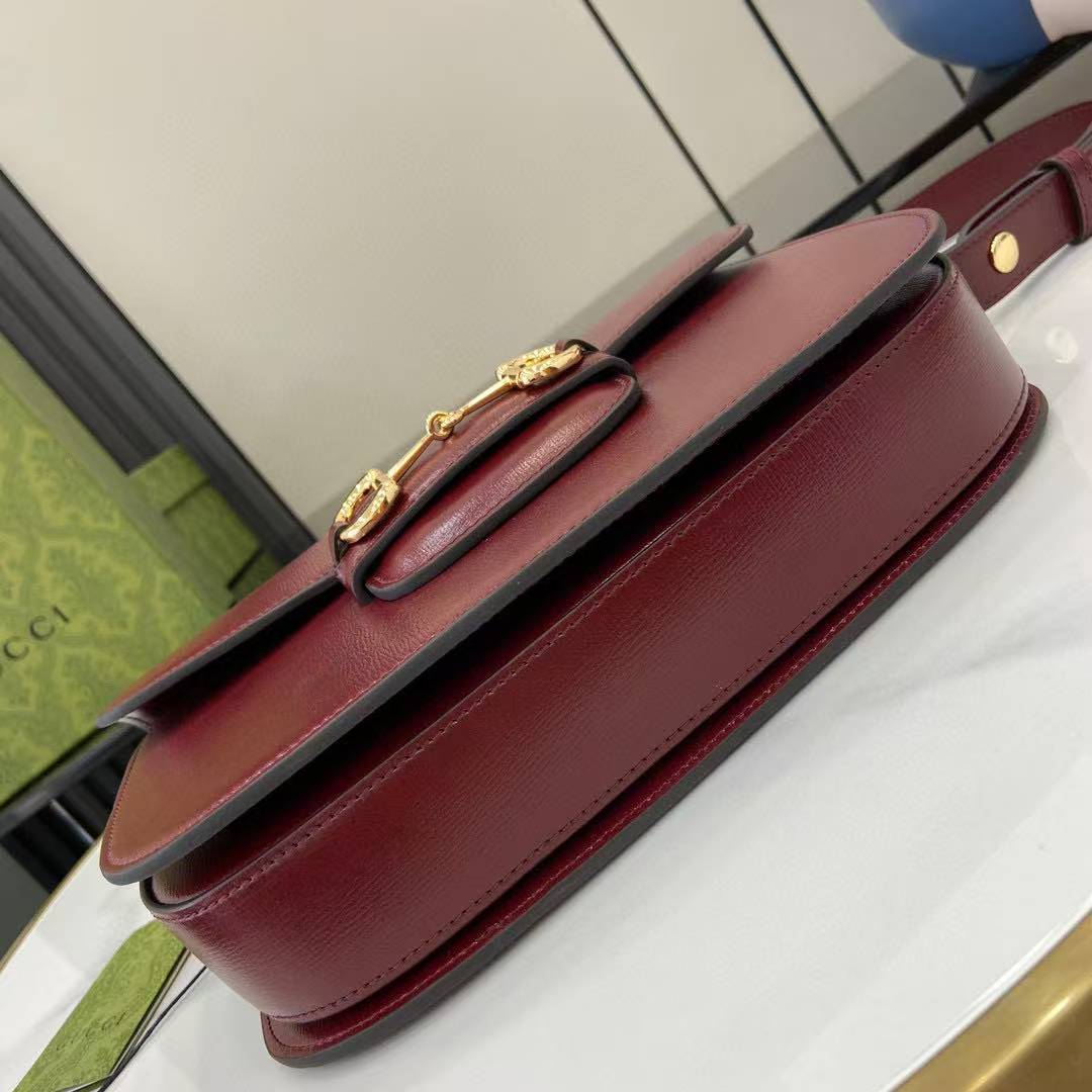 GUCCI HORSEBIT 1955 SOFT MEDIUM SHOULDER BAG 815178 Rosso Ancora red