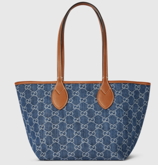 GUCCI TOTISSIMA SMALL REVERSIBLE TOTE 820496 Blue GG denim