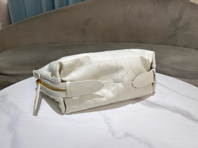 Dior Medium D-Journey Bag in Shiny Goatskin  Flat Macrocannage M2417UCUQ Latte