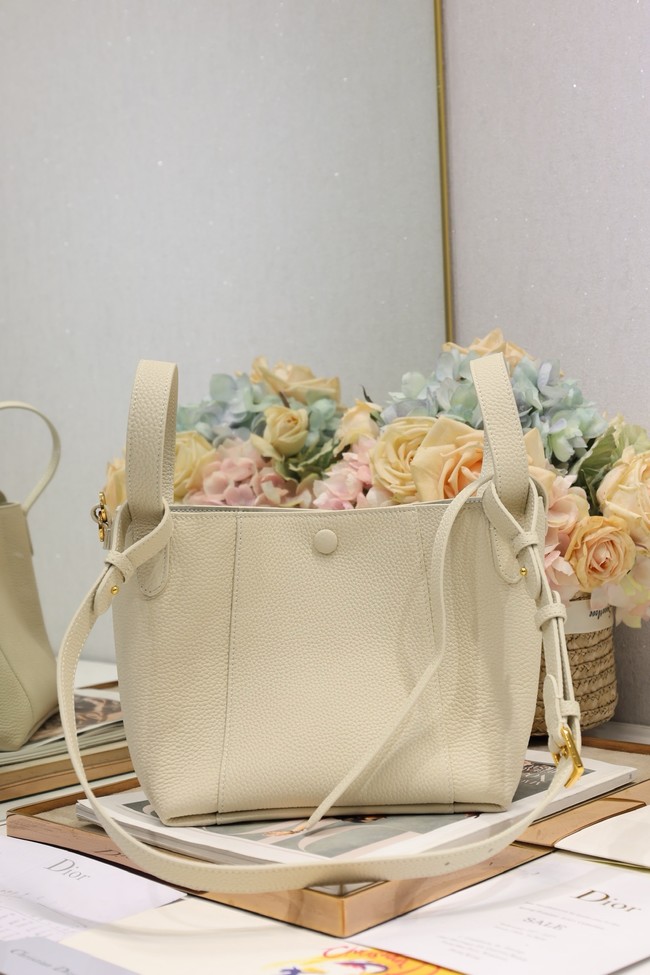 Dior Medium Signature Bucket Bag Grained Calfskin M2841USKU Latte