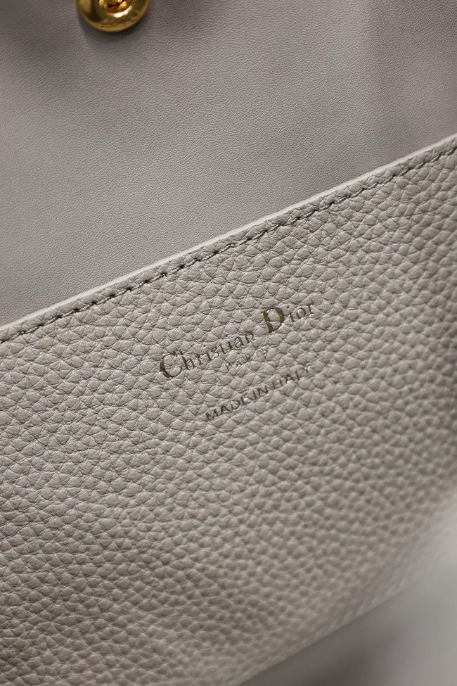 Dior Medium Signature Bucket Bag Grained Calfskin M2841USKU gray