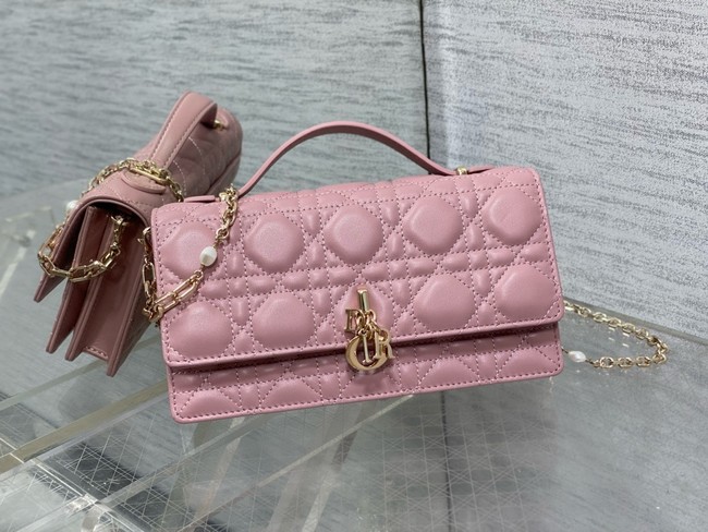 My Dior Mini Bag Cannage Lambskin S0980ONMJ dark pink