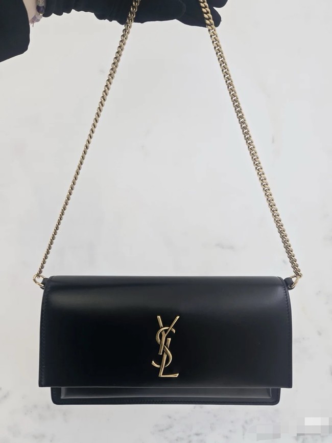 SAINT LAUREN SUNSET CLUTCH IN BOX SAINT LAURENT 810997 NOIR