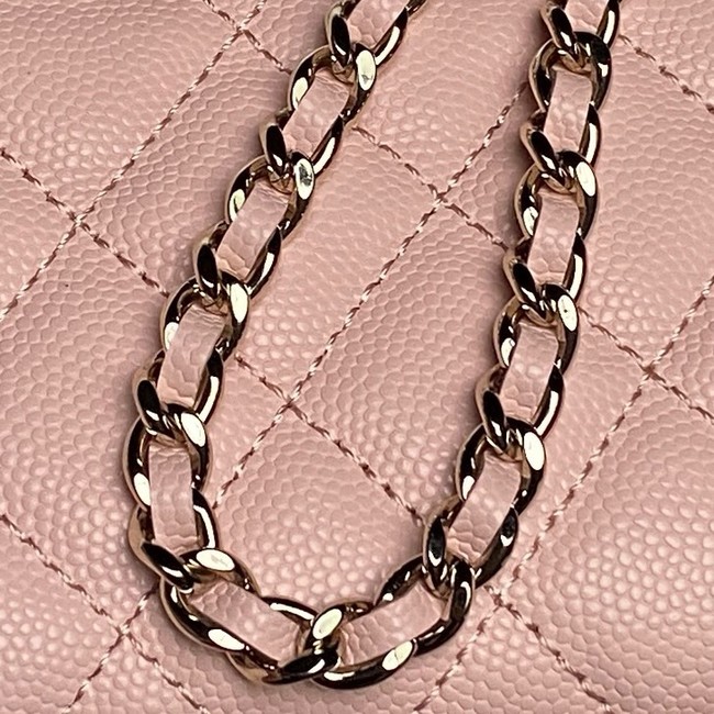 Chanel MINI FLAP BAG CLUTCH WITH CHAIN Gold-Tone Metal AP3238 pink