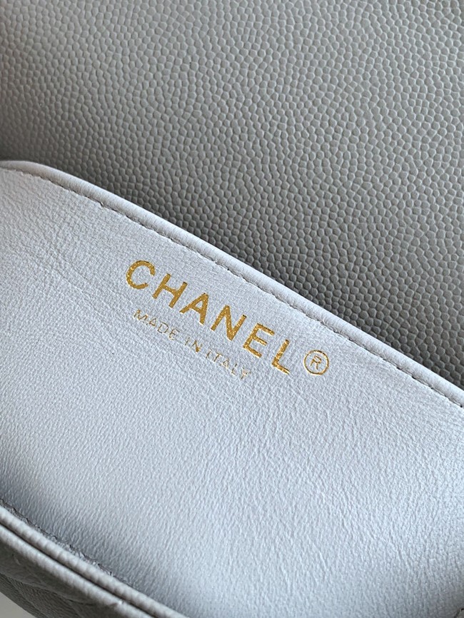 Chanel Grained Calfskin Shoulder Bag AS5329 gray blue