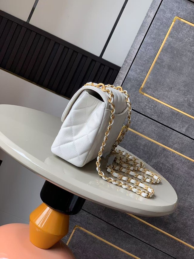 Chanel Grained Calfskin Shoulder Bag AS5330 white