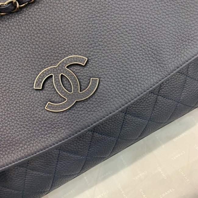Chanel Grained Calfskin Shoulder Bag AS8095 dark blue
