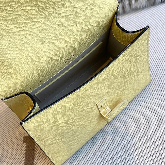 Valextra Iside Top Handle Mini Bag 00360 YELLOW