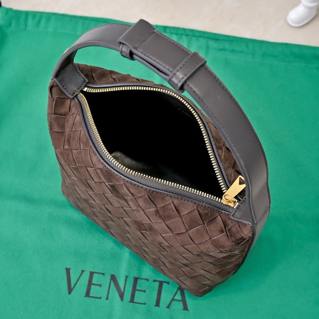 Bottega Veneta Mini Wallace Suede 754443 dark brown