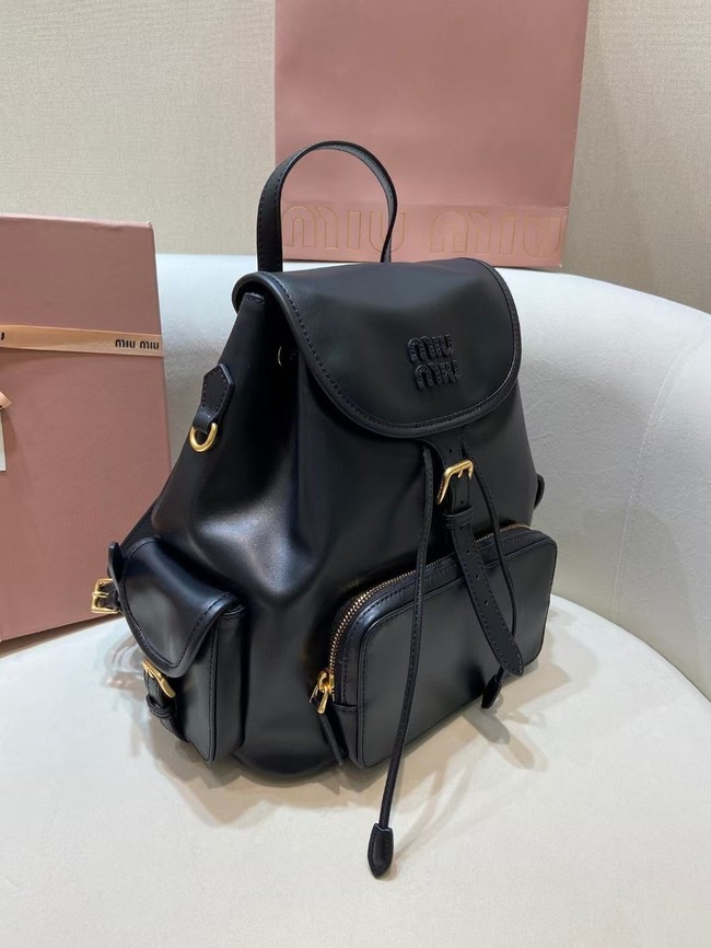 MIUMIU Cowhide backpack 5BZ042 black
