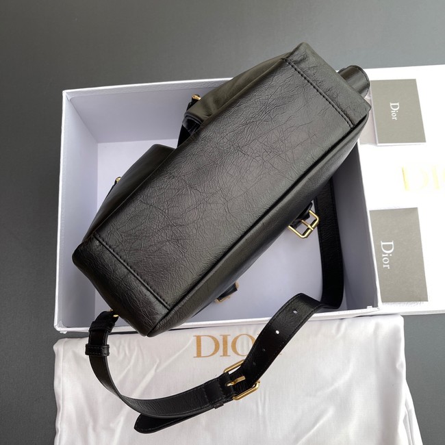 Dior Small Grand Tour Bowling Bag Black Crinkled Calfskin M6000UNQD
