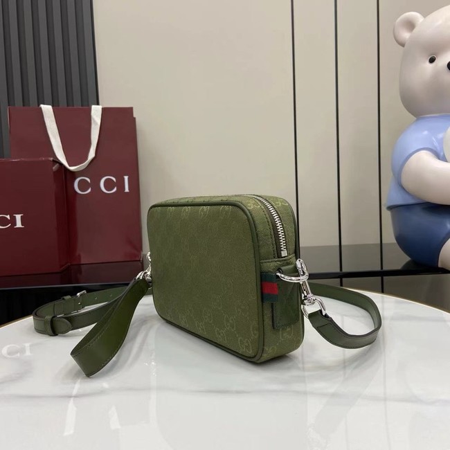 GUCCI GG CANVAS SMALL CROSSBODY BAG 834802 Forest green