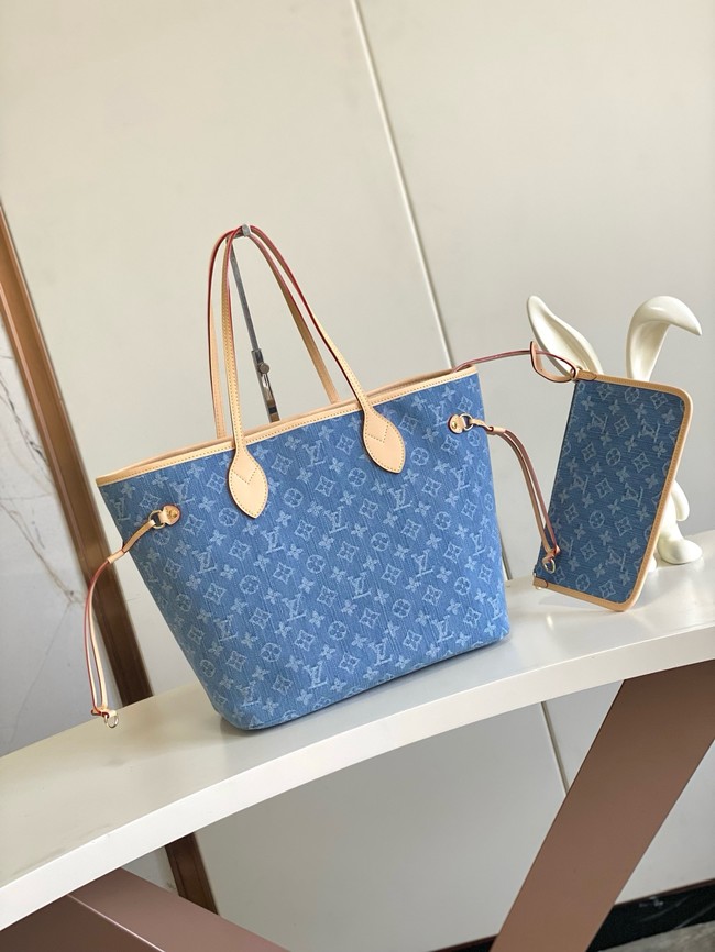Louis Vuitton NEW Neverfull MM M13192 Denim Blue