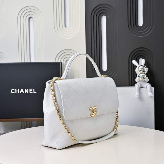 Chanel MAXI FLAP BAG WITH TOP HANDLE AS5543 WHITE