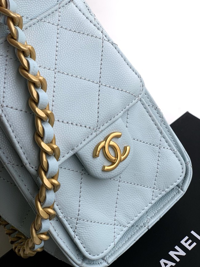 CHANEL 25 MINI HANDBAG AS5631 light blue