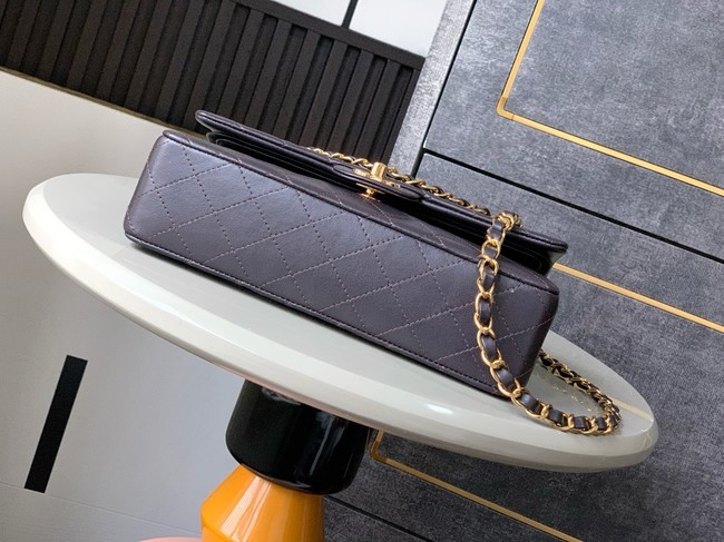 Chanel CLASSIC Original Leather 11.12 HANDBAG 1112 dark brown