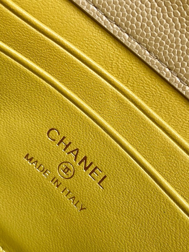 Chanel MINI FLAP BAG CLUTCH WITH CHAIN Gold-Tone Metal AP3238 Khaki