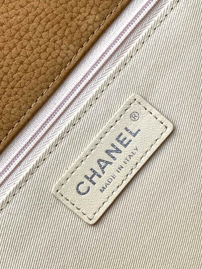 Chanel MAXI FLAP BAG Shoulder Bag AS6068 tan