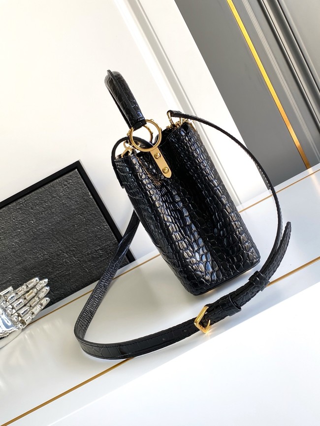 Louis Vuitton Capucines Crocodile pattern BB M86154 BLACK
