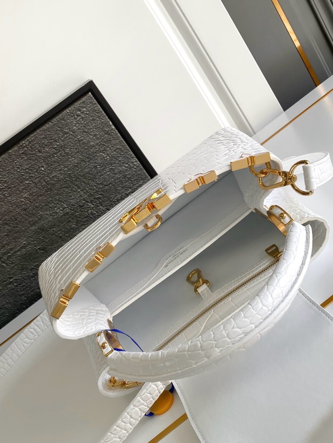Louis Vuitton Capucines Crocodile pattern BB M86154 WHITE