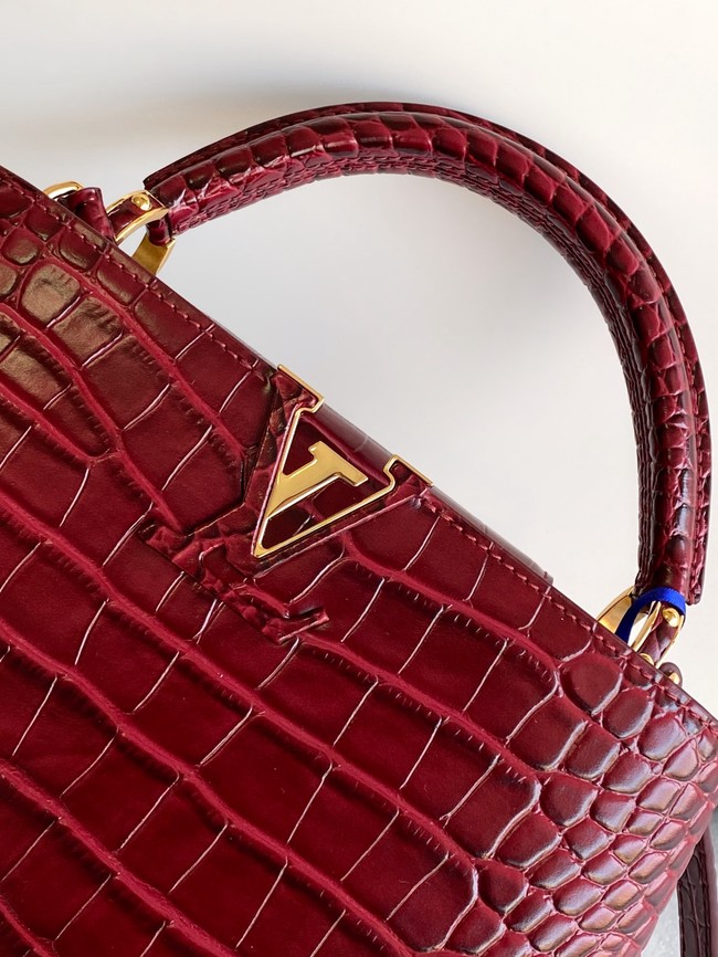Louis Vuitton Capucines Crocodile pattern BB M92173 burgundy
