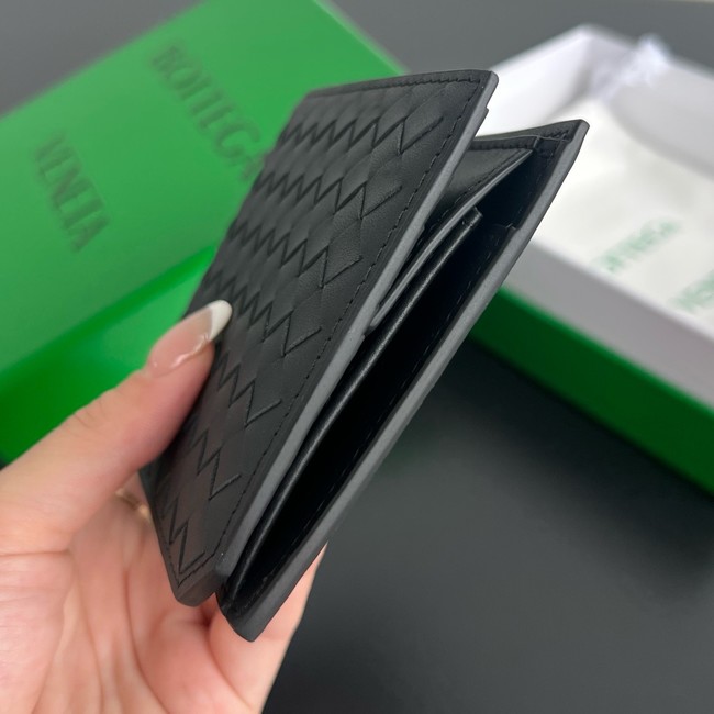 Bottega Veneta Intrecciato Bi-Fold Wallet With Coin Purse 749412 black