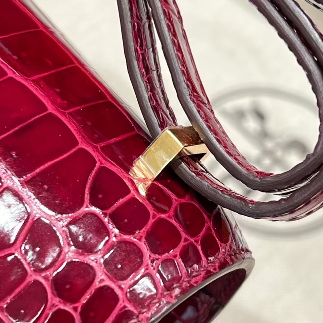 Hermes Constance Bag Nile crocodile leather 2701 burgundy