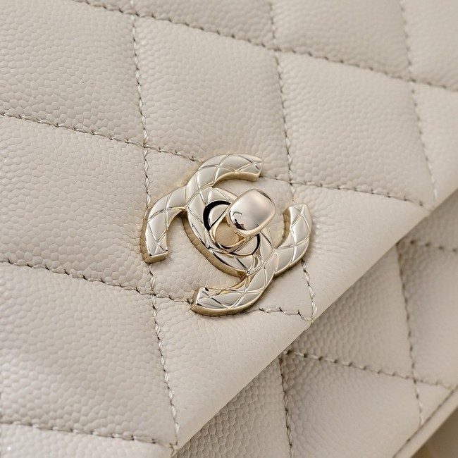 Chanel MINI FLAP BAG CLUTCH WITH CHAIN Gold-Tone Metal AS4591 Beige