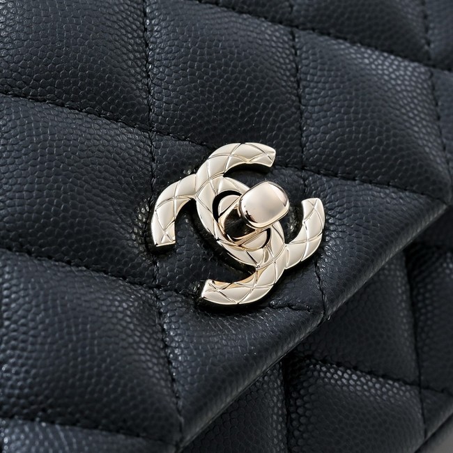 Chanel MINI FLAP BAG CLUTCH WITH CHAIN Gold-Tone Metal AS4591 black