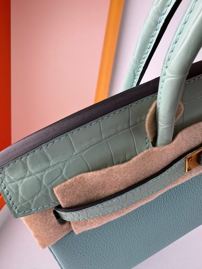 Hermes Birkin Bag Leather Nile crocodile&togo HBK2530-1