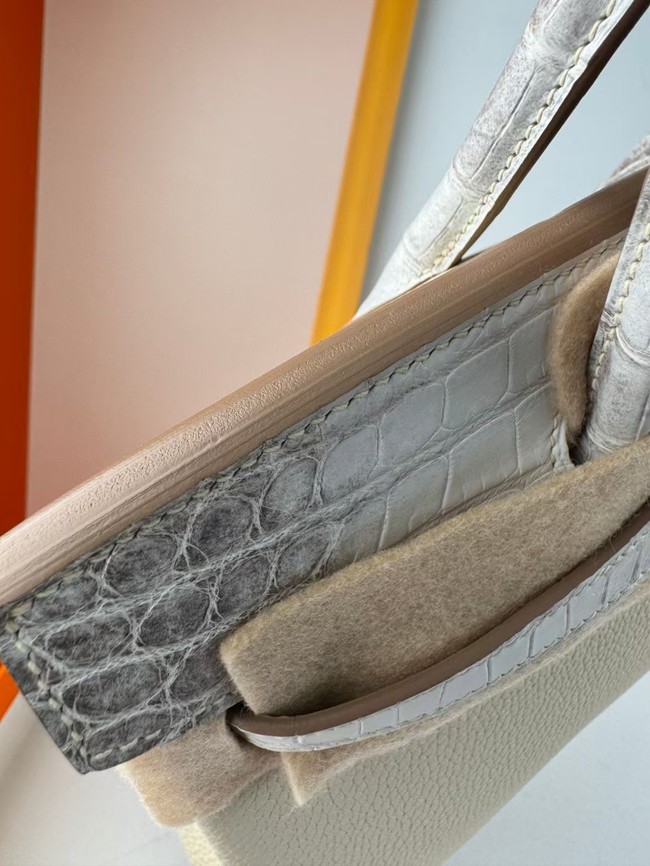 Hermes Birkin Bag Leather Nile crocodile&togo HBK2530-19