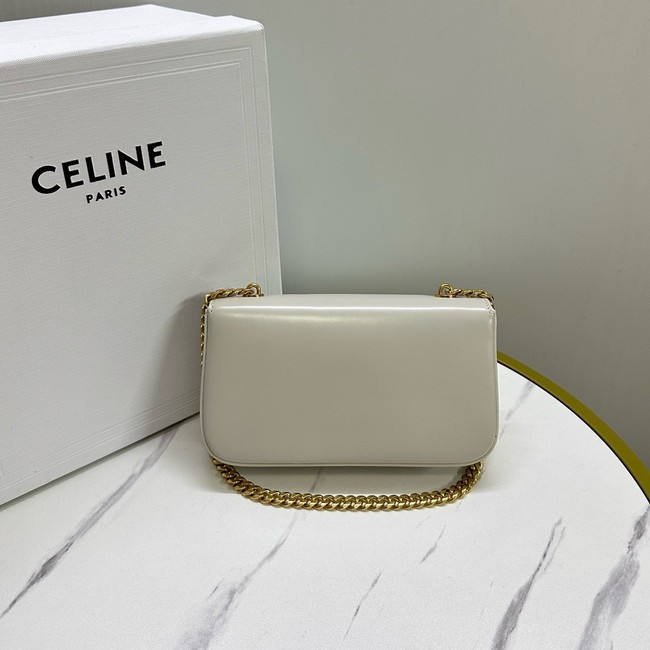 Celine CHAIN SHOULDER BAG TRIOMPHE IN SHINY CALFSKIN 197992 white