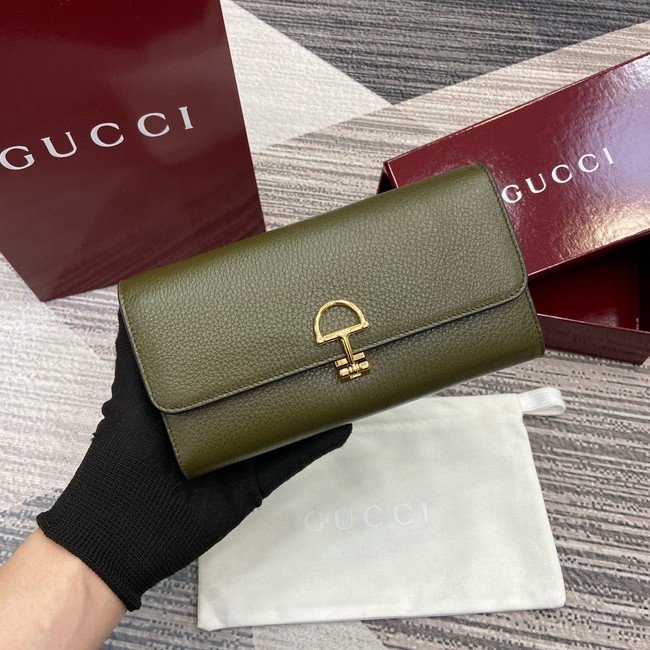 Gucci Softbit continental wallet 828147 dark green