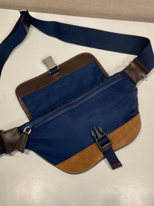 Prada Re-Nylon and suede belt bag 2VH176 blue