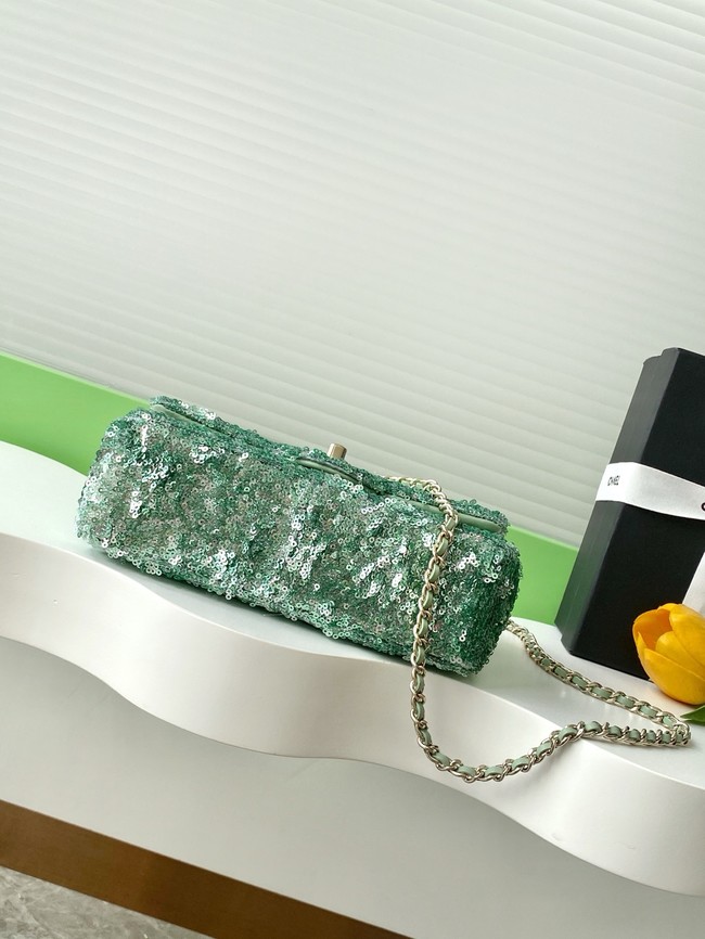 Chanel Fringed Sequins Flap Bag AS4561 green