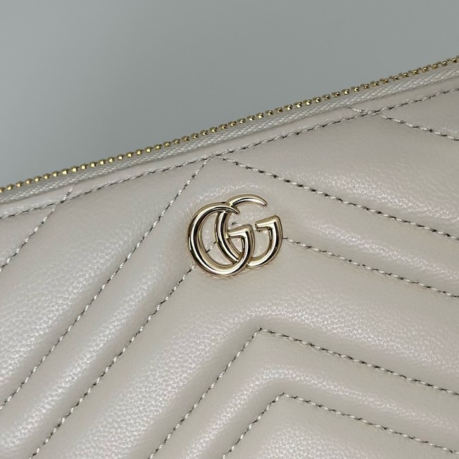 Gucci GG Marmont zip around wallet 837758 white