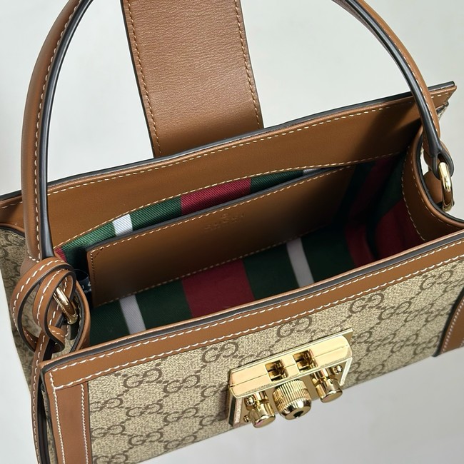 Gucci Padlock small top handle bag 841653 brown