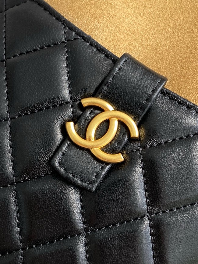 Chanel MINI TOTE BAG Suede Calfskin AS4742 black&brown