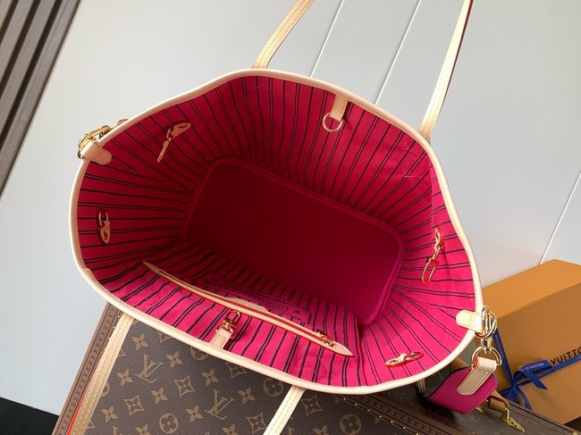 Louis Vuitton Neverfull Bandouliere Inside Out MM M12257 Monogram&Rose Pondichery