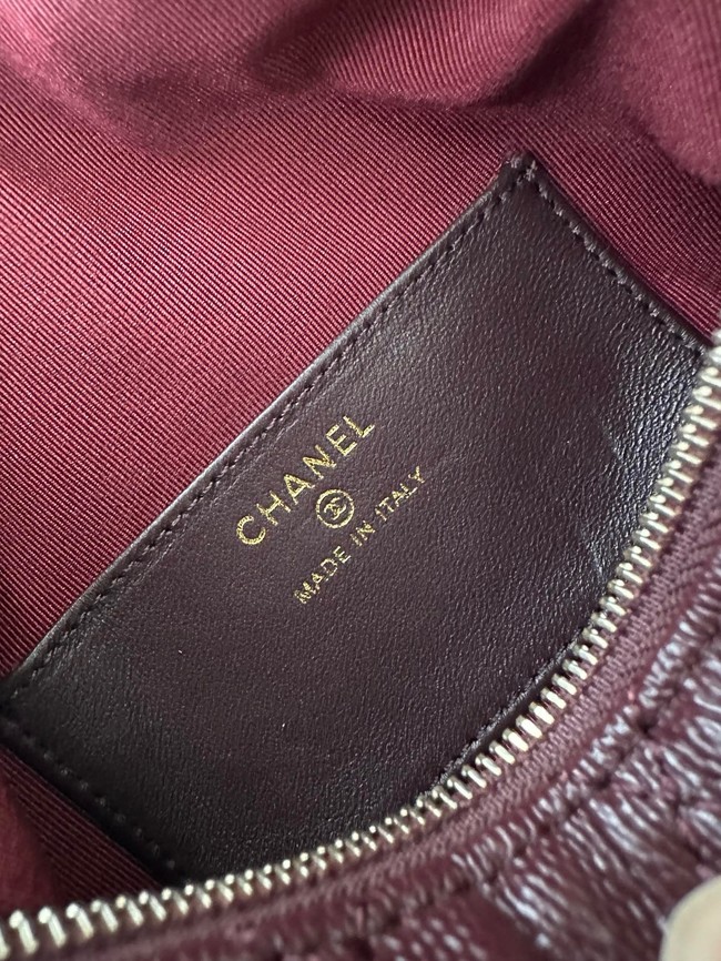 Chanel MINI Shoulder Bag Calfskin AS4386 burgundy