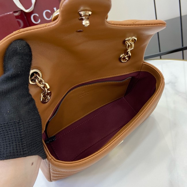 Gucci GG Marmont small shoulder bag 837280 brown