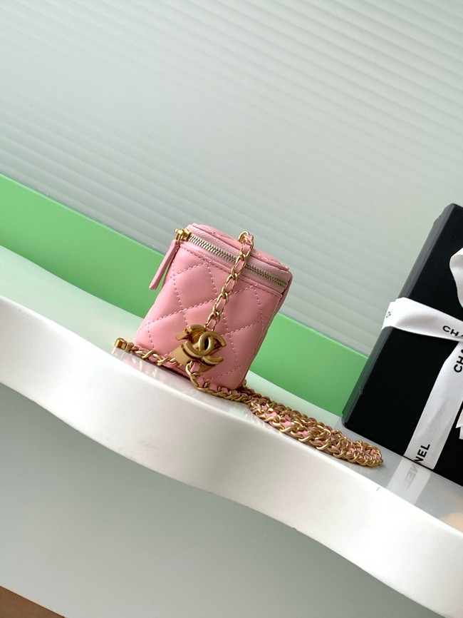 CHANEL Lambskin Small Vanity with Chain AP3941 pink