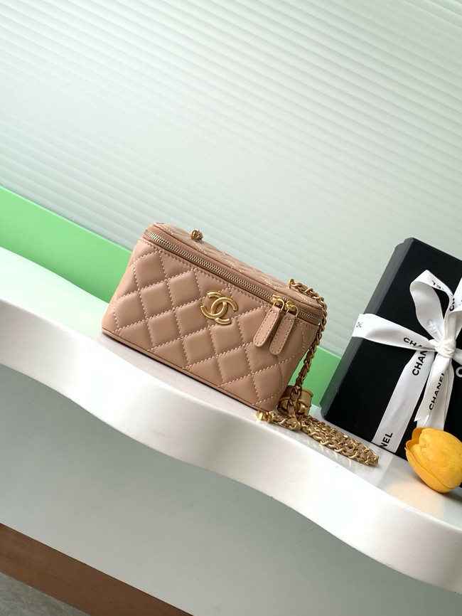 CHANEL Lambskin Vanity with Chain AP3940 Apricot