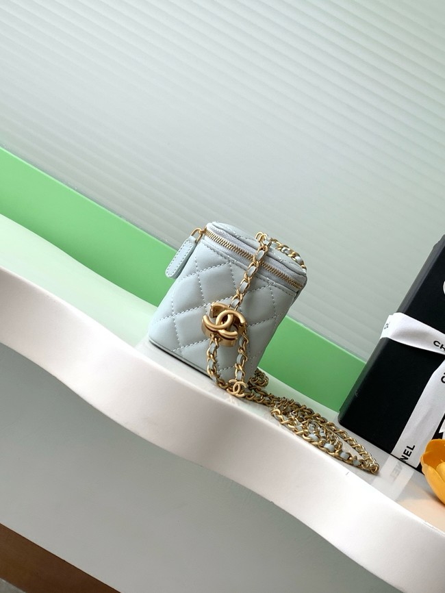 CHANEL Lambskin Vanity with Chain AP3940 Light blue