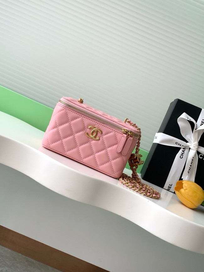 CHANEL Lambskin Vanity with Chain AP3940 pink