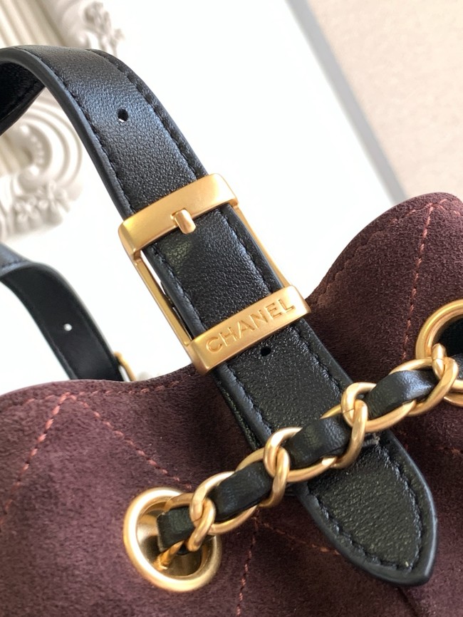 CHANEL Shopping Bag AS5434 black&burgundy