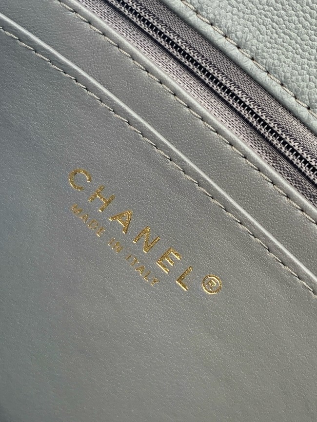 CHANEL Mini Flap Bag with Top Handle AS5702 gray