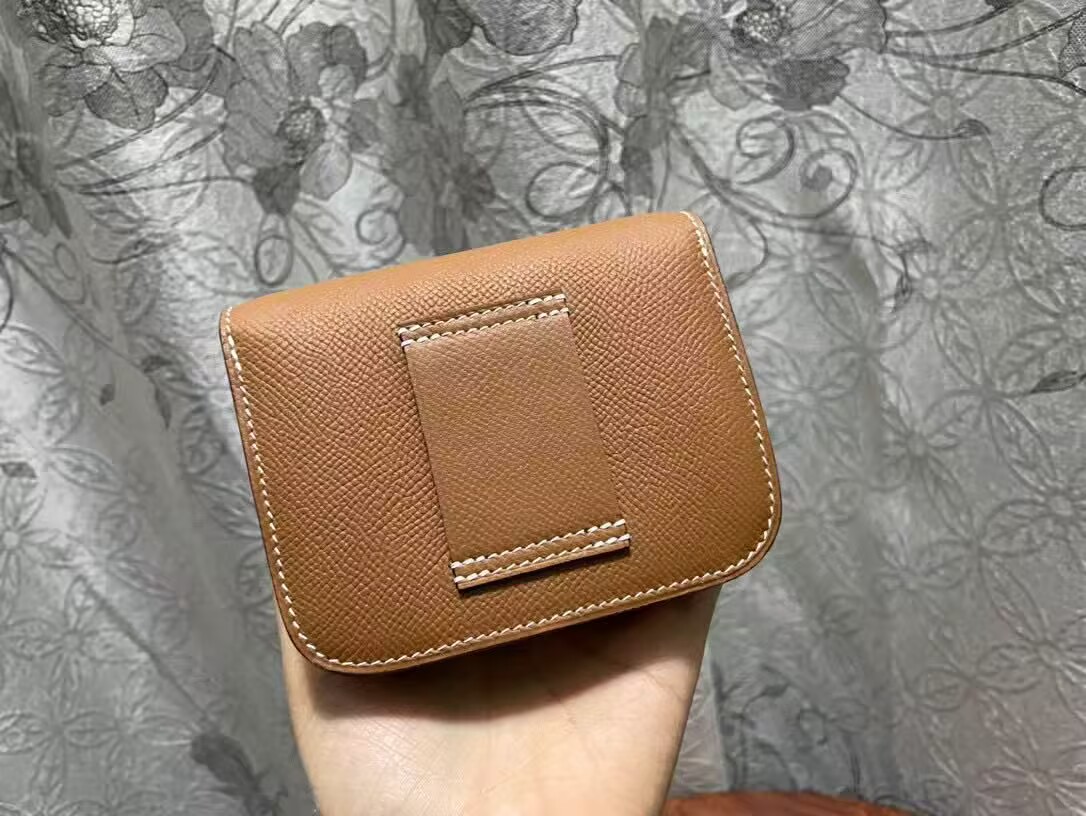 Hermes Epsom Leather Wallet Bag H8030 Brown
